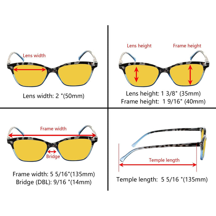 Eyekeeper - 5 Pack Stylish Blue Light Blocking Reading Glasses Hp9111