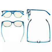 eyekeeper.com 5 Pack Stylish Two-tone Blue Light Filter Readers UVRFH2 Eyeglasses