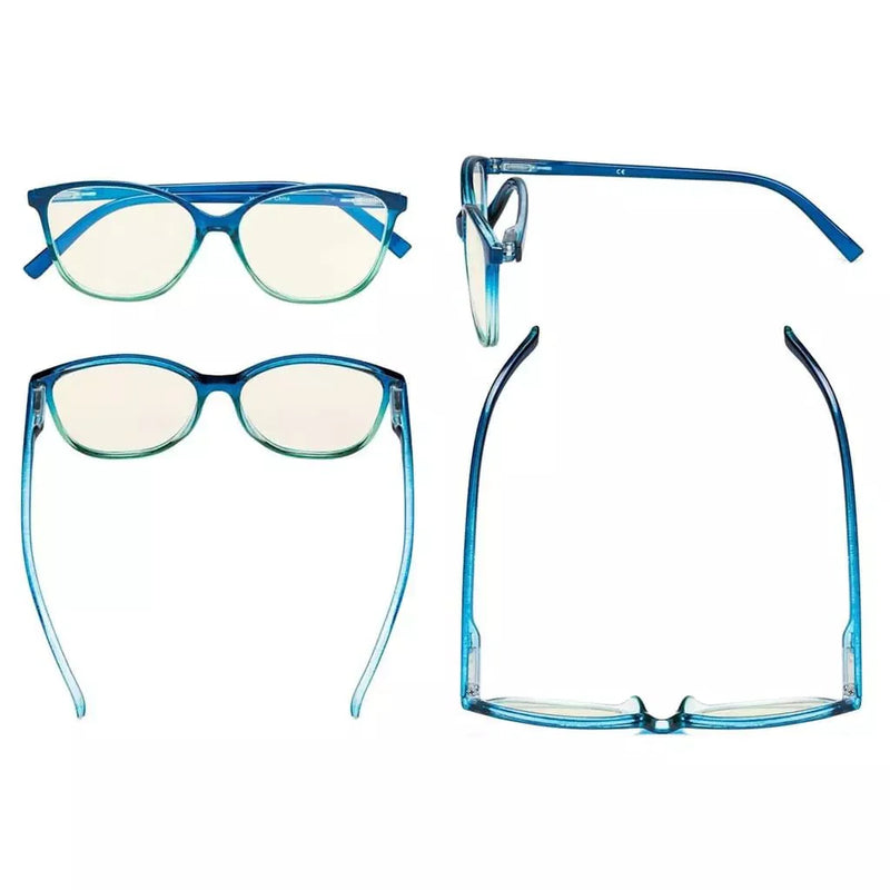 eyekeeper.com 5 Pack Stylish Two-tone Blue Light Filter Readers UVRFH2 Eyeglasses