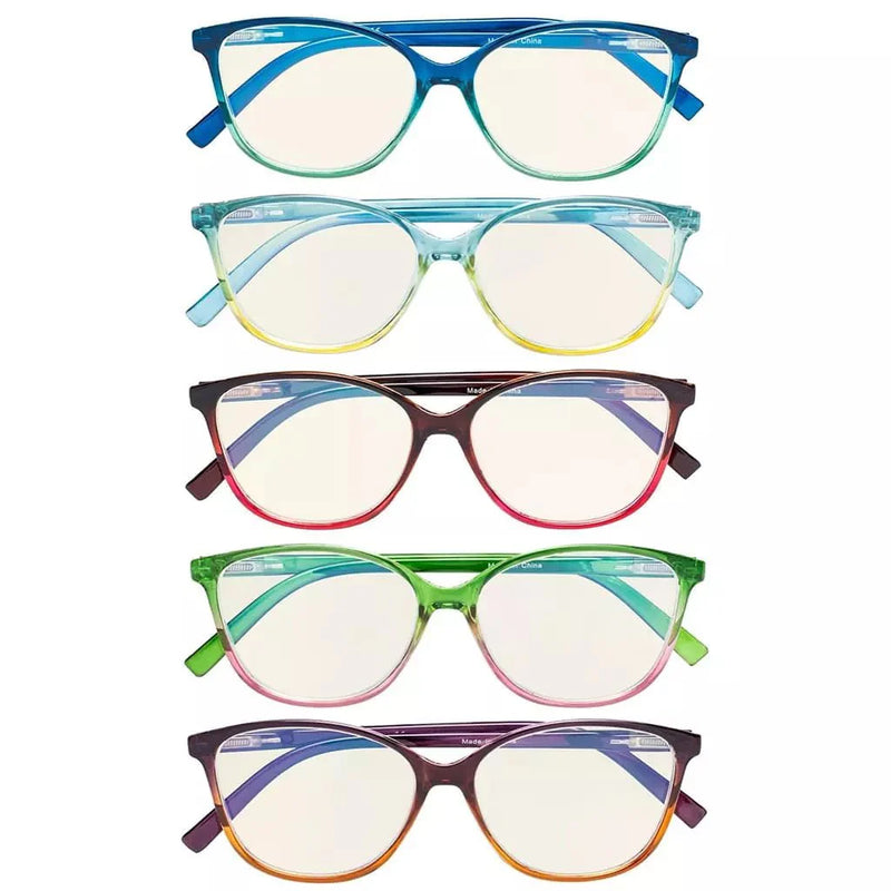 eyekeeper.com 5 Pack Stylish Two-tone Blue Light Filter Readers UVRFH2 Eyeglasses