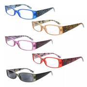 eyekeeper.com 5 Pack Tiger Pattern Rectangle Reading Glasses R040A Eyeglasses