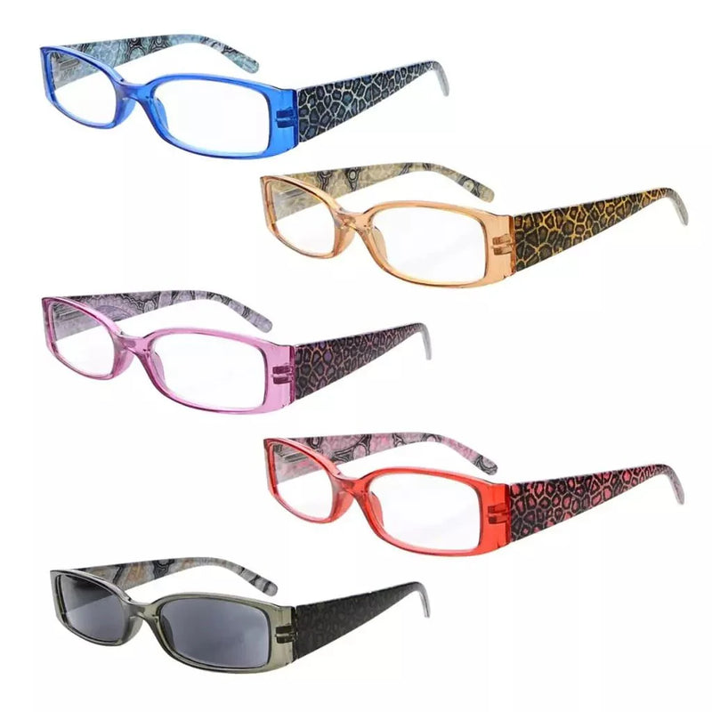 eyekeeper.com 5 Pack Tiger Pattern Rectangle Reading Glasses R040A Eyeglasses