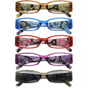 eyekeeper.com 5 Pack Tiger Pattern Rectangle Reading Glasses R040A Eyeglasses