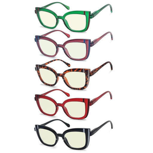 eyekeeper.com 5 Pack Trendy Cat-eye Blue Light Filter Reading Glasses UV2117 Eyeglasses