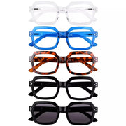 eyekeeper.com 5 Pack Trendy Reading Glasses Polygon Readers R2130 Eyeglasses