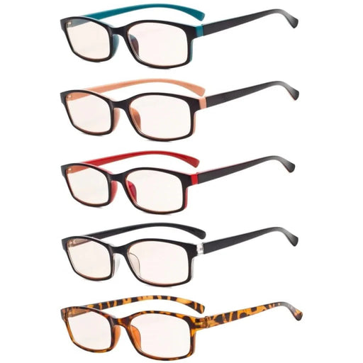 eyekeeper.com 5 Pack Two Color Border Blue Light Filter Reading Glasses UVR177 Eyeglasses