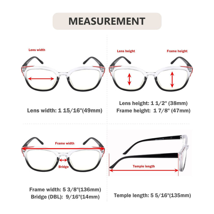 Eyekeeper - 5 Pack Fashionable Reading Glasses Two Tone Eyeglasses R2114