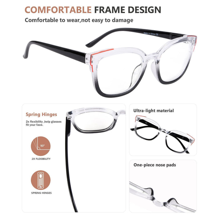 Eyekeeper - 5 Pack Fashionable Reading Glasses Two Tone Eyeglasses R2114