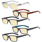 eyekeeper.com 5 Pack Vintage Blue Light Blocking Reading Glasses TMCG032 Eyeglasses