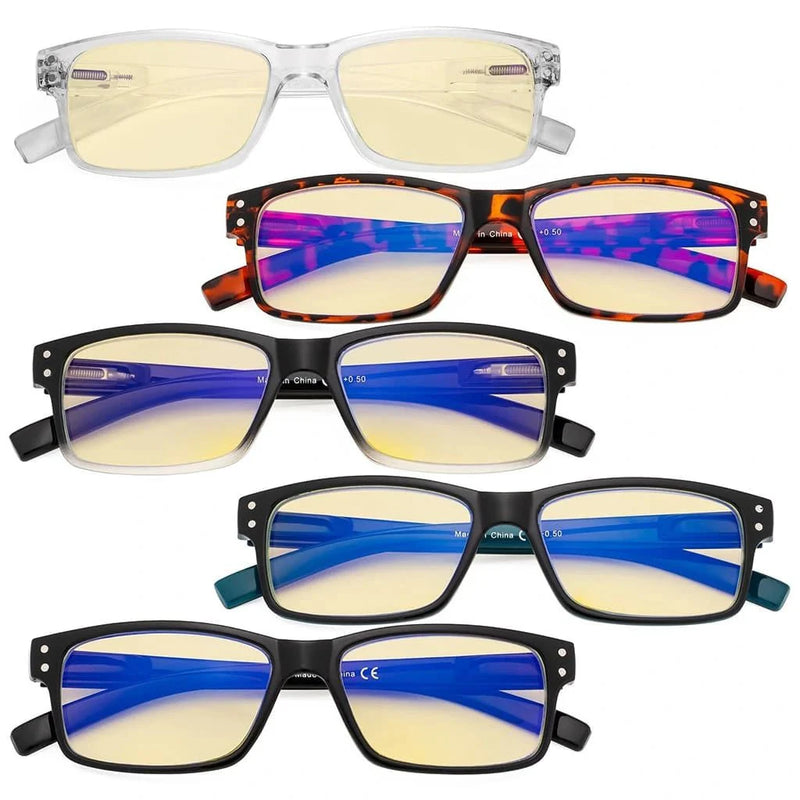 eyekeeper.com 5 Pack Vintage Blue Light Blocking Reading Glasses TMCG032 Eyeglasses