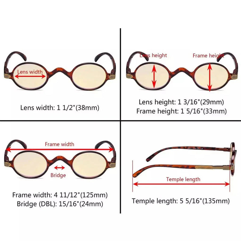 eyekeeper.com 5 Pack Vintage Blue Light Blocking Reading Glasses TMR077X Eyeglasses