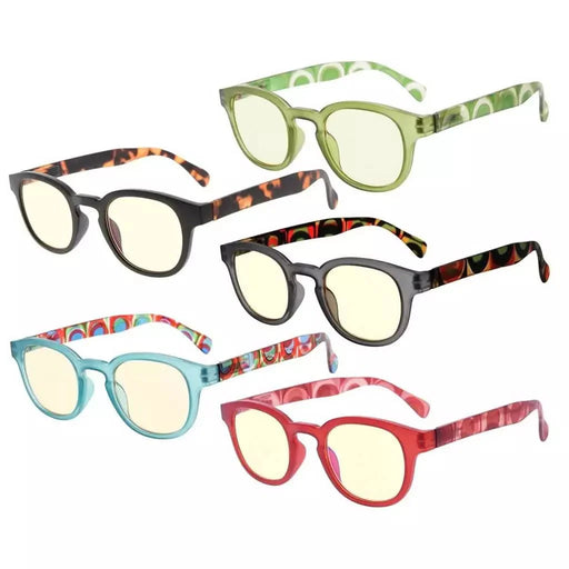 eyekeeper.com 5 Pack Vintage Blue Light Filter Reading Glasses CG124F Eyeglasses
