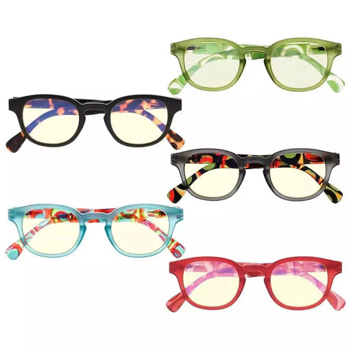 eyekeeper.com 5 Pack Vintage Blue Light Filter Reading Glasses CG124F Eyeglasses
