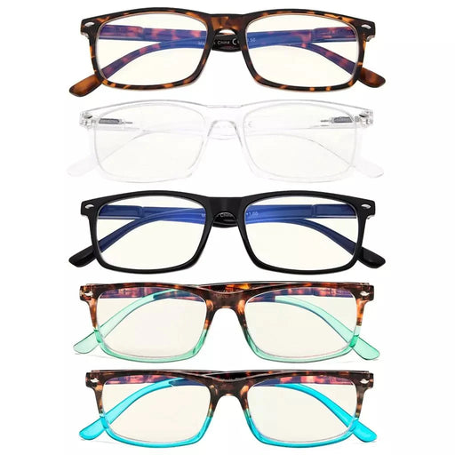 eyekeeper.com 5 Pack Vintage Blue Light Filter Reading Glasses UVR899 Eyeglasses
