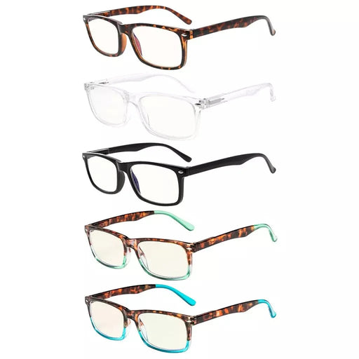 eyekeeper.com 5 Pack Vintage Blue Light Filter Reading Glasses UVR899 Eyeglasses