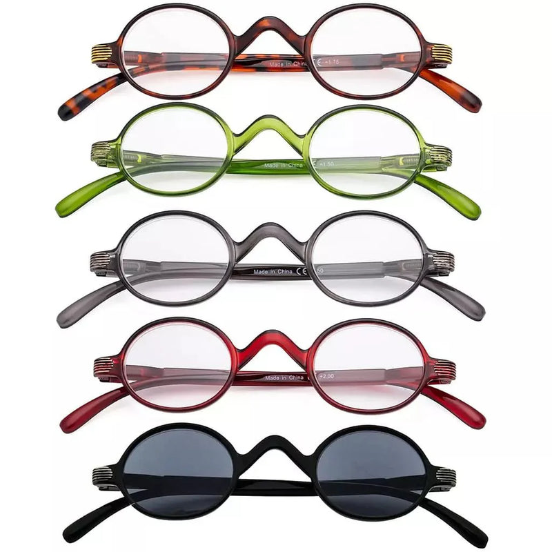 eyekeeper.com 5 Pack Vintage Oval Small Reading Glasses R077 Eyeglasses