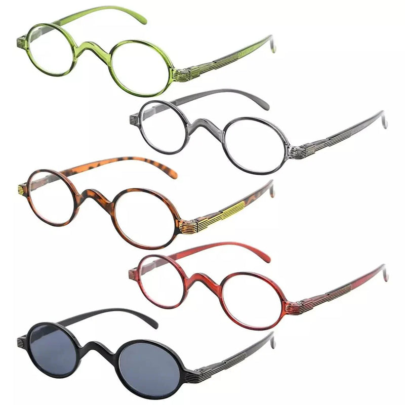 eyekeeper.com 5 Pack Vintage Oval Small Reading Glasses R077 Eyeglasses