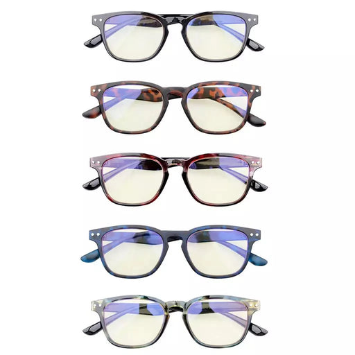 eyekeeper.com 5 Pack Vintage Rectangle Blue Light Filter Reading Glasses CG079 Eyeglasses