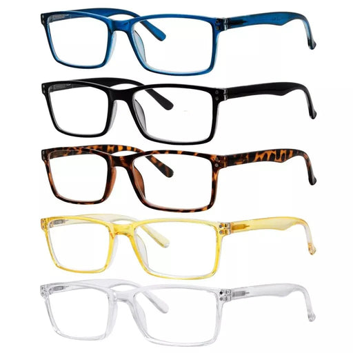 eyekeeper.com 5 Pack Vintage Rectangle Reading Glasses Classic Readers R802 Eyeglasses