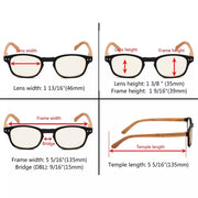 eyekeeper.com 5 Pack Wooden Arms Blue Light Filter Reading Glasses UVR034 Eyeglasses