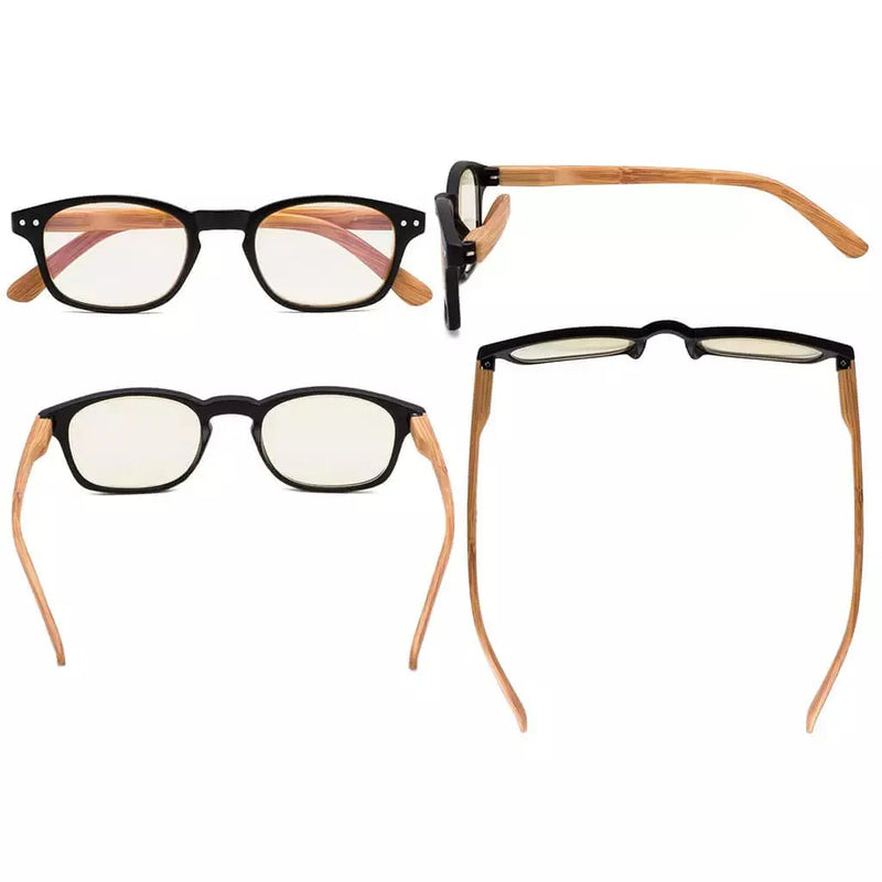 eyekeeper.com 5 Pack Wooden Arms Blue Light Filter Reading Glasses UVR034 Eyeglasses