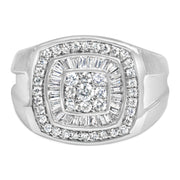 Bids.com 14K White Gold Men's 1 CTTW Diamond Band Ring Rings
