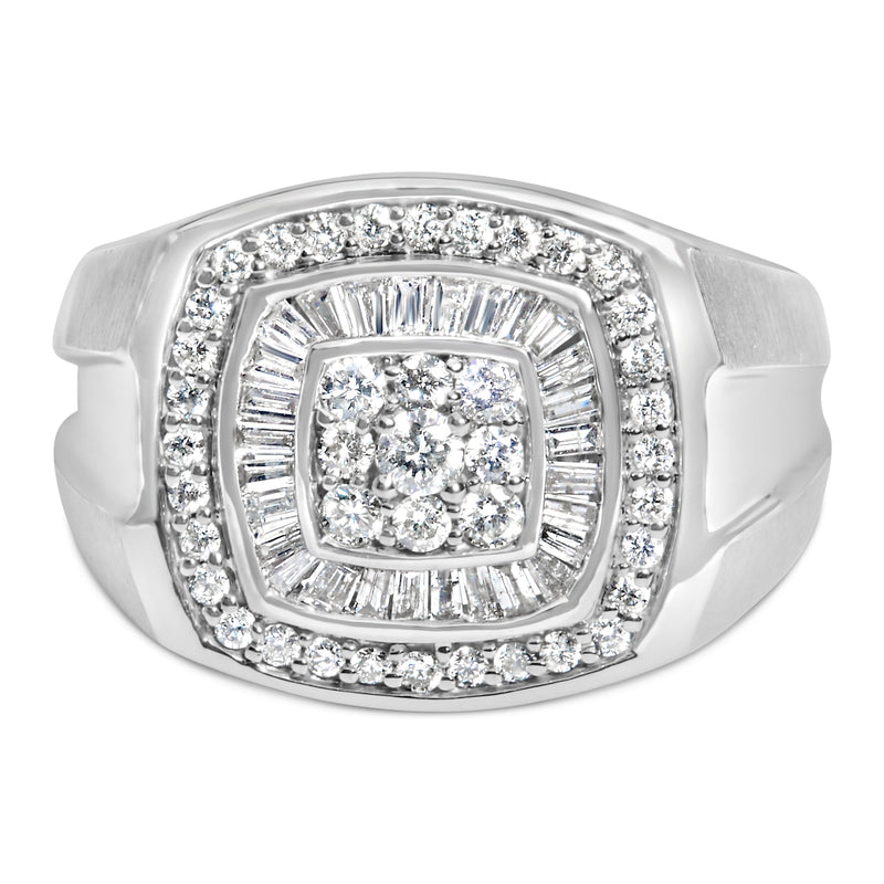 Bids.com 14K White Gold Men's 1 CTTW Diamond Band Ring Rings