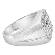 Bids.com 14K White Gold Men's 1 CTTW Diamond Band Ring Rings