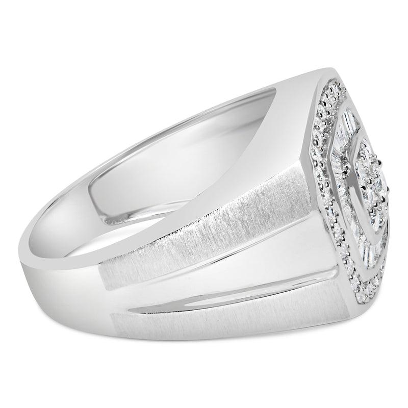 Bids.com 14K White Gold Men's 1 CTTW Diamond Band Ring Rings