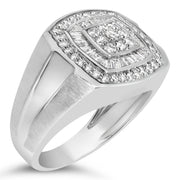 Bids.com 14K White Gold Men's 1 CTTW Diamond Band Ring Rings
