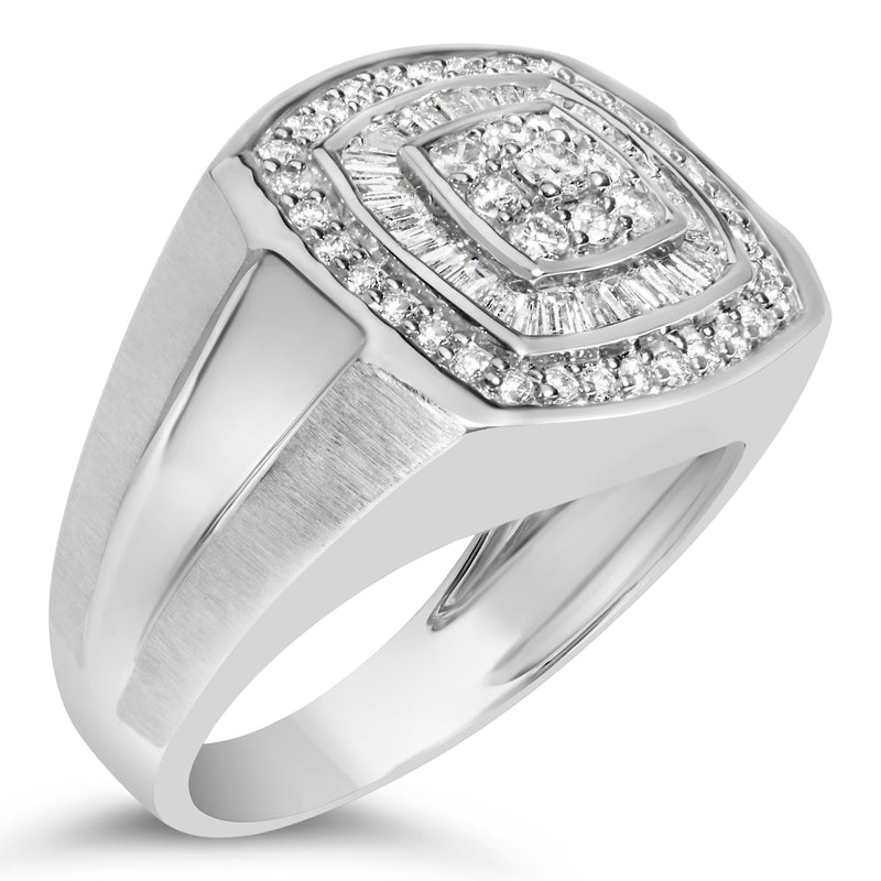 Bids.com 14K White Gold Men's 1 CTTW Diamond Band Ring Rings