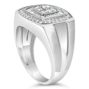 Bids.com 14K White Gold Men's 1 CTTW Diamond Band Ring Rings