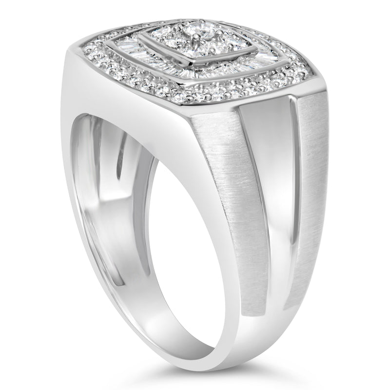 Bids.com 14K White Gold Men's 1 CTTW Diamond Band Ring Rings