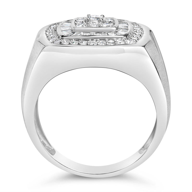 Bids.com 14K White Gold Men's 1 CTTW Diamond Band Ring Rings