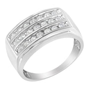 Bids.com 14K White Gold Men's Diamond Channel Set Band Ring (1 cttw, H-I Color, SI2-I1 Clarity) Rings