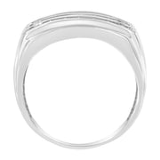 Bids.com 14K White Gold Men's Diamond Channel Set Band Ring (1 cttw, H-I Color, SI2-I1 Clarity) Rings