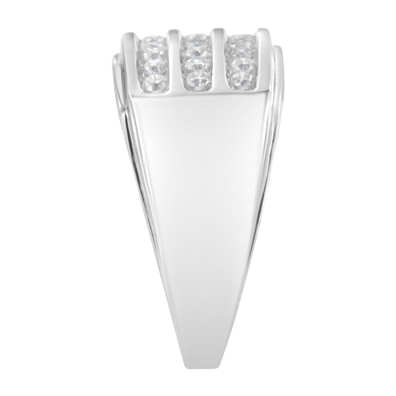Bids.com 14K White Gold Men's Diamond Channel Set Band Ring (1 cttw, H-I Color, SI2-I1 Clarity) Rings