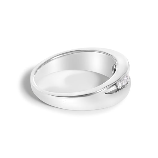 Bids.com Men's.925 Sterling Silver 1/2 Cttw Diamond 9 Stone Band Ring - Size 10 Rings