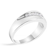 Bids.com Men's.925 Sterling Silver 1/2 Cttw Diamond 9 Stone Band Ring - Size 10 Rings