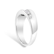 Bids.com Men's.925 Sterling Silver 1/2 Cttw Diamond 9 Stone Band Ring - Size 10 Rings