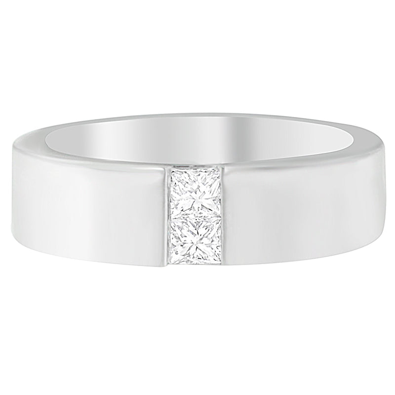 Bids.com Men's 14K White Gold 1/4 ct.TDW Diamond Channel Band Ring (G-H, VS1-VS2) Rings