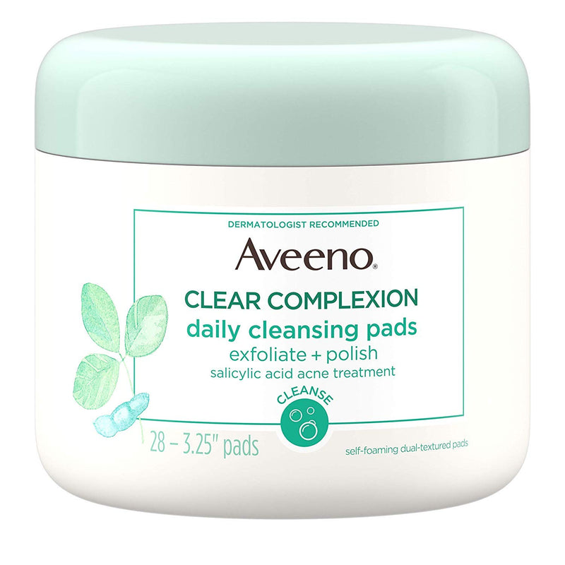Aveeno Aveeno Clear Complexion Daily Facial Cleansing Pads With Salicylic Acid Acne Treatment Skin Care White Smoke