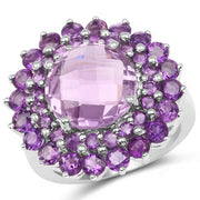 Bids.com 8.02 Carat Genuine Amethyst .925 Sterling Silver Ring Rings