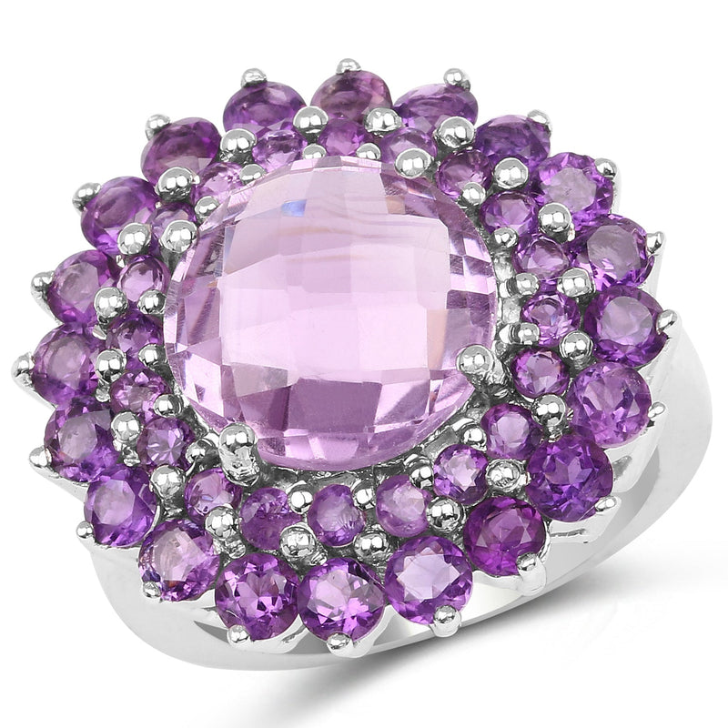 Bids.com 8.02 Carat Genuine Amethyst .925 Sterling Silver Ring Rings