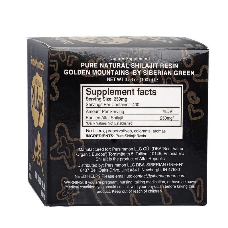 SiberianGreen.com Golden Mountains Shilajit Resin 100g: Pure Altai Mountains Shilajit by Siberian Green Body Wash