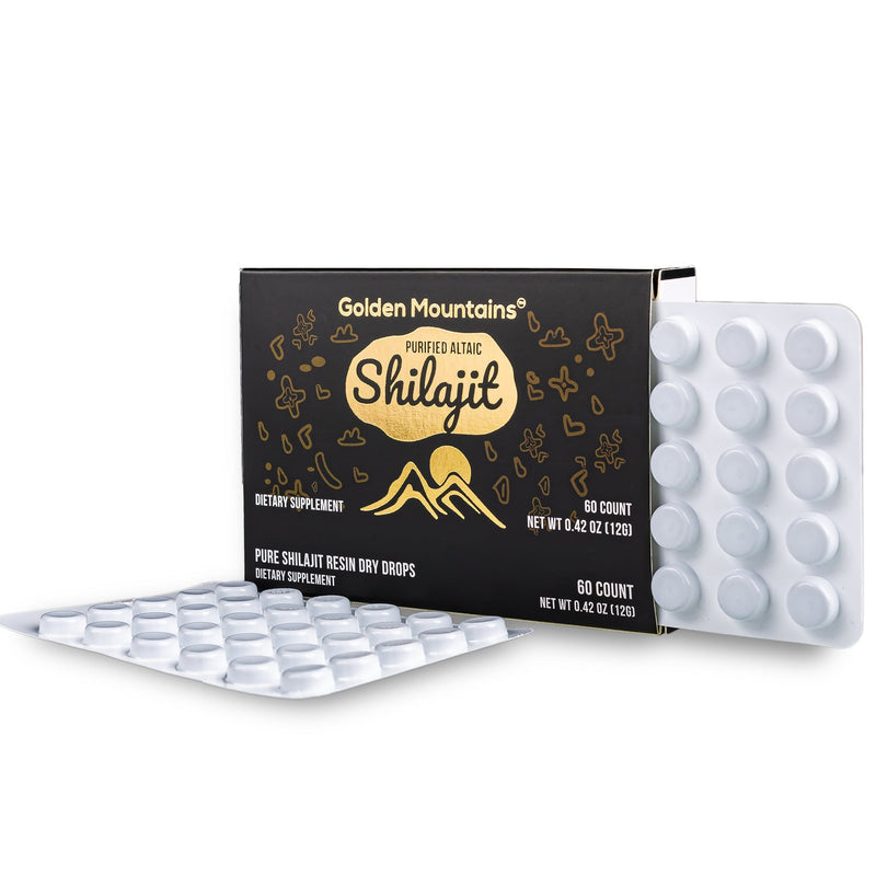 Siberian Green Shilajit Dry Drops | Altai Golden Mountains | 60 x 200mg