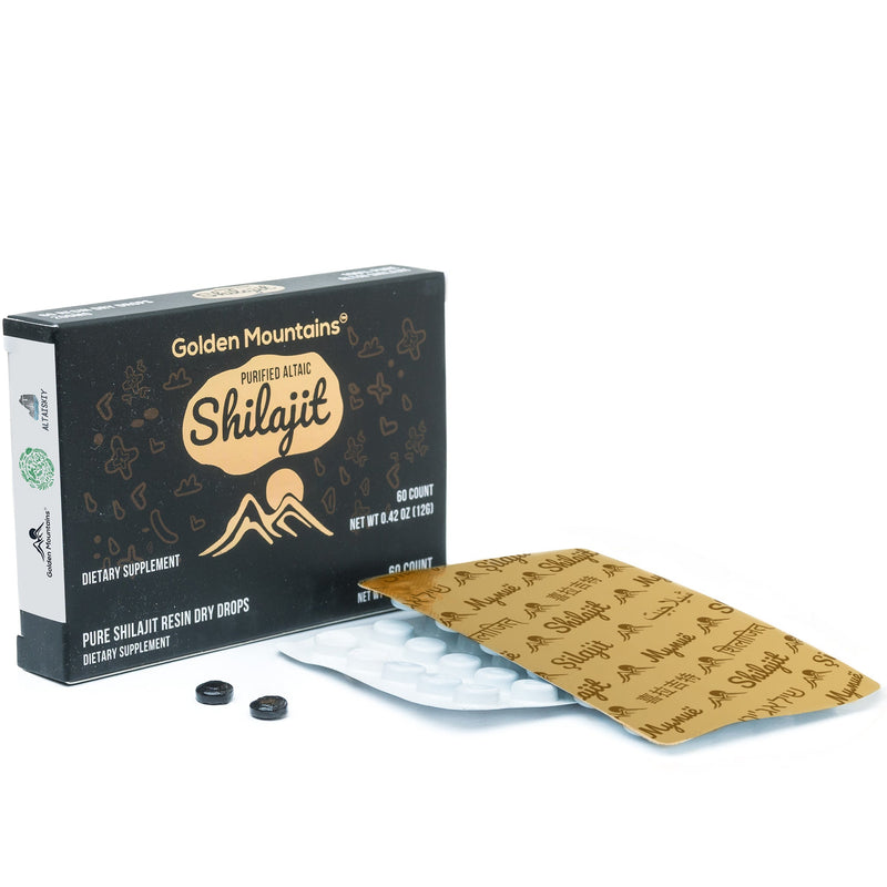 Siberian Green Shilajit Dry Drops | Altai Golden Mountains | 60 x 200mg