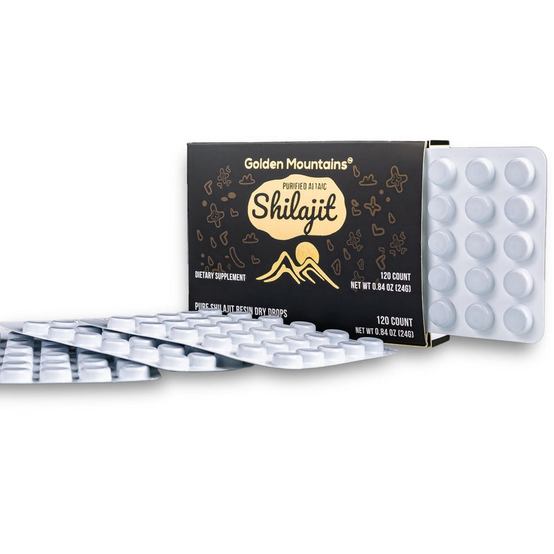 SiberianGreen.com Shilajit 120 Dry Drops: Altai Golden Mountains Shilajit by Siberian Green Herbs