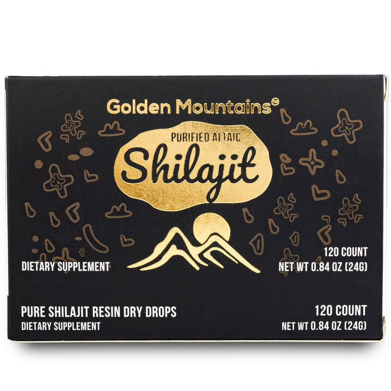 Shilajit 120 Dry Drops: Altai Golden Mountains Shilajit by Siberian Green