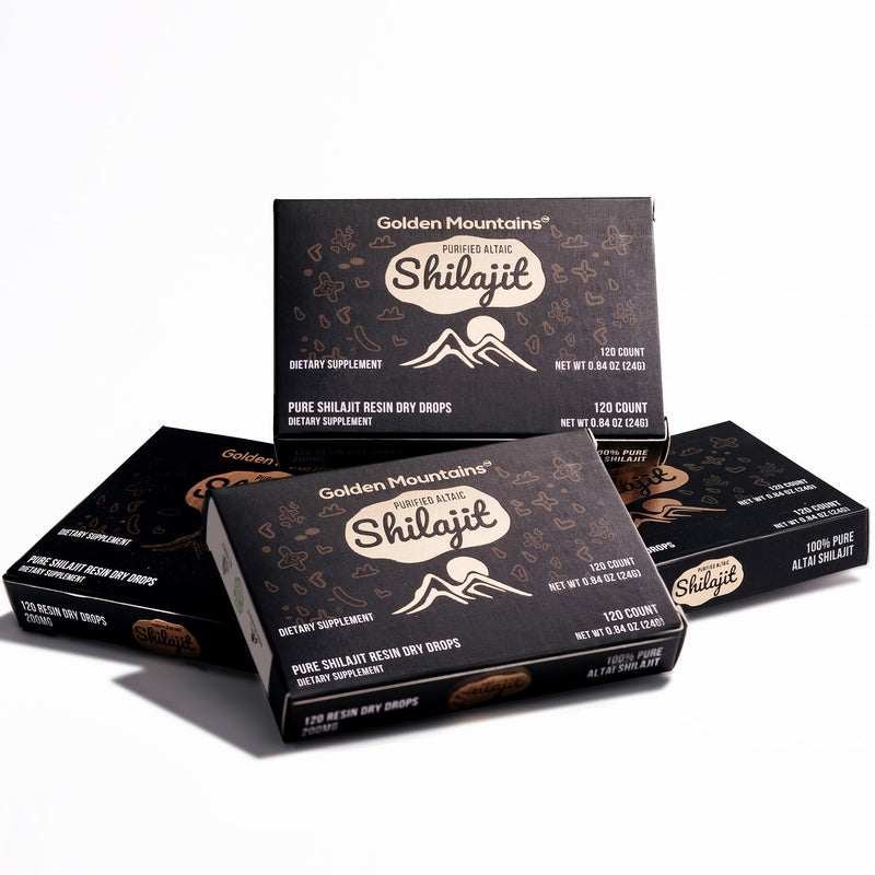Shilajit 120 Dry Drops: Altai Golden Mountains Shilajit by Siberian Green
